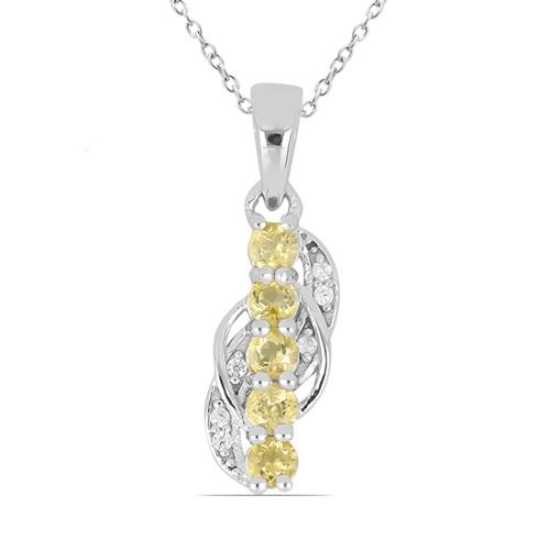 BUY 925 SILVER NATURAL CITRINE MULTI STONE PENDANT